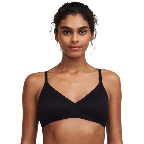Chantelle SoftStretch Stripes Padded Bralette - Black