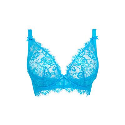 Figleaves Pulse Lace Plunge Bra - Aqua