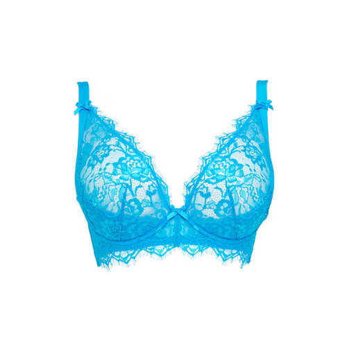 Figleaves Pulse Lace Plunge Bra - Aqua