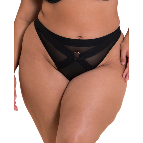 Scantilly By Curvy Kate Harnessed Thong - Black