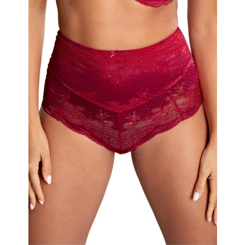 Panache Clara High Waist Brief - Orchid/Red