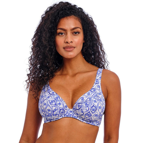 Freya Ocean Breeze High Apex Bikini Top - Denim