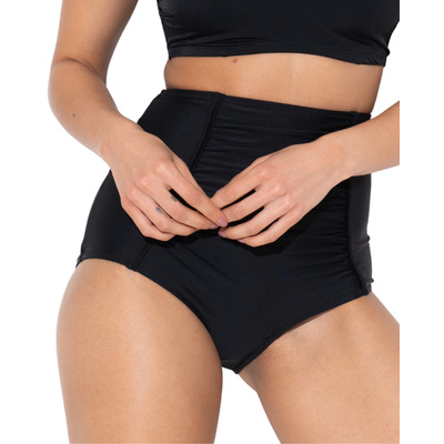 Pour Moi Space Super High-Waist Ruched Tummy Control Bikini Brief - Black