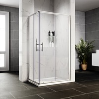 ELEGANT 1000 x 800mm Reversible Corner Entry Sliding Shower Enclosure 6mm Tempered Glass Cubicle