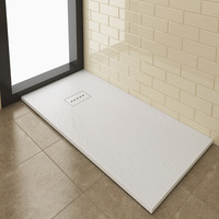ELEGANT 1600x700mm Slate Effect Anti-Slip Rectangular Shower Tray + 90mm Waste