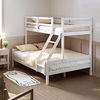 ELEGANT White Pine Wood Triple Sleeper Bed Frame Solid Wood Bunk Bed Frame 3ft Single for Kids 4FT6 Double for Adults