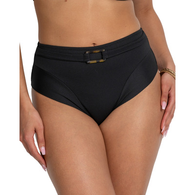 Pour Moi Hawaii High Waist Belted Tummy Control Bikini Brief - Black