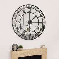 Windermere Indoor Outdoor Mirrored Skeleton Wall Clock
