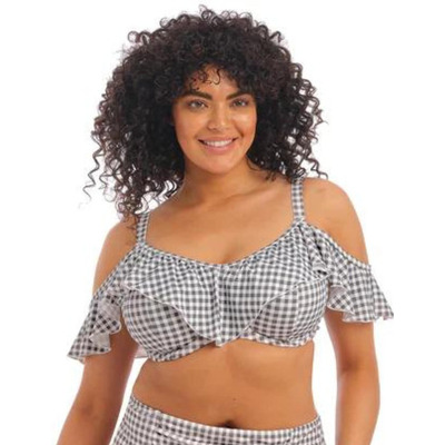 Elomi Checkmate Underwired Bikini Top - Grey Marl
