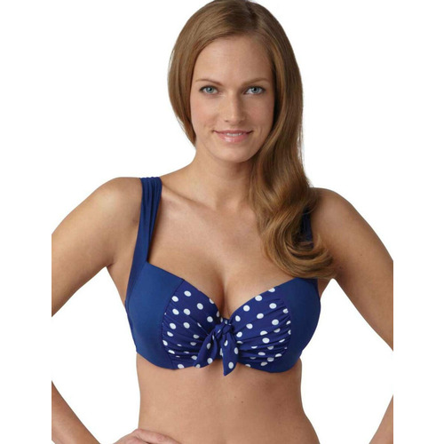 Panache Annalise Balcony Bikini Top - Cobalt/White