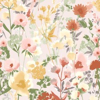 Catherine Lansfield Countryside Floral Wallpaper Pink Muriva 206542