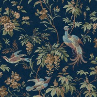 Laura Ashley Attleton Wallpaper Midnight 140316