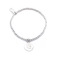 Image of Cute Charm Bracelet with Live Love Life Charm - Silver