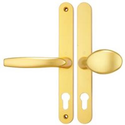 Fullex Lever Moveable Pad without a Snib       Centres/PZ: 68mm  Screw Centres: 215mm  Backplate: 244mm x 30mm   - Gold