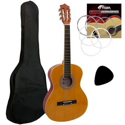 Image of Tiger CLG2 3/4 Size Classical Spanish Guitar Beginners Complete