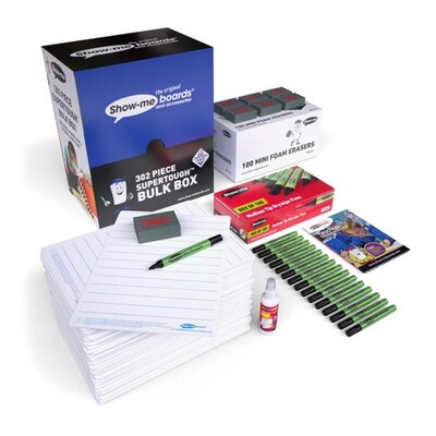 Show-me Supertough A4 Whiteboards Lined Bulk Pack of 100