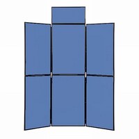 Image of 6 Panel Folding Display Stand Black Frame/Blueberry Fabric