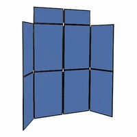 Image of 8 Panel Folding Display Stand Black Frame/Blueberry Fabric
