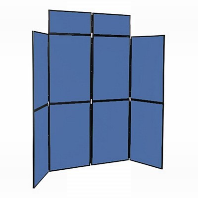 8 Panel Folding Display Stand Black Frame/Blueberry Fabric