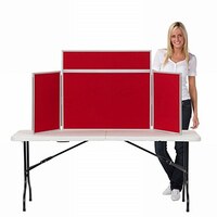Image of Midi Desk Top Display Stand Grey Frame/Red Fabric