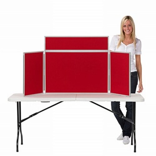 Midi Desk Top Display Stand Grey Frame/Red Fabric