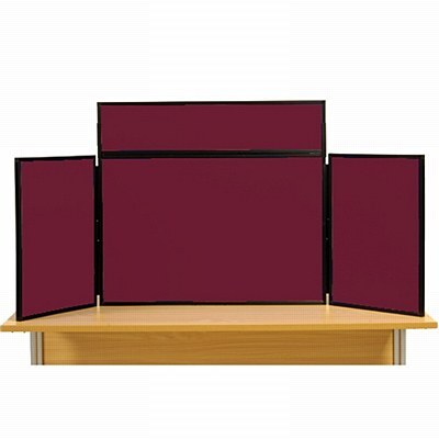 Midi Desk Top Display Stand Black Frame/Wine Fabric