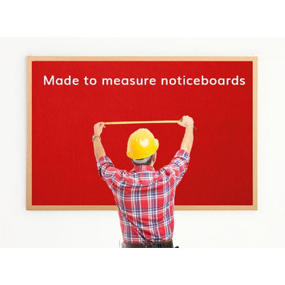 Made to Measure Felt Noticeboard Up to 1800x1200mm Red Fabric Oak Frame