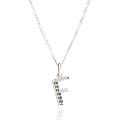 This Is Me 'F' Alphabet Necklace - Silver
