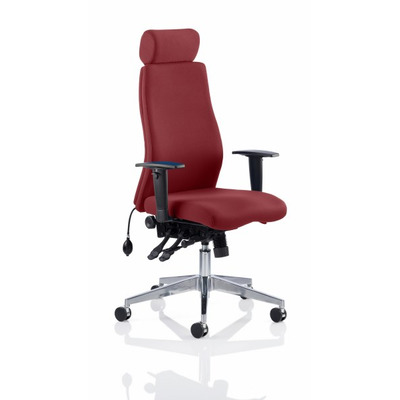 Onyx Posture Chair with Headrest Ginseng Chilli Fabric