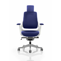 Image of Zure Executive Chair with Headrest Stevia Blue Fabric