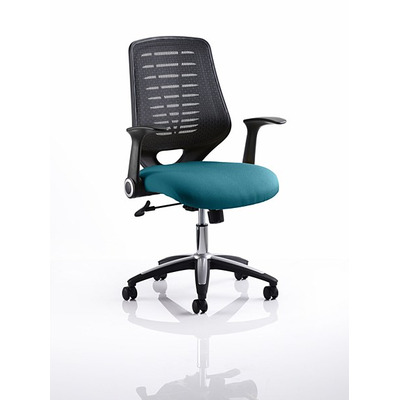 Relay Mesh Back Task Chair Maringa Teal Seat Black Back