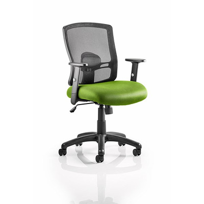 Portland Mesh Back Task Chair Myrrh Green fabric seat