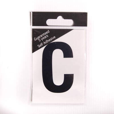 6.5cm Black self adhesive vinyl Letter C