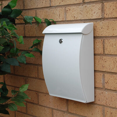All Weather White Plastic Letterbox - non personalised version