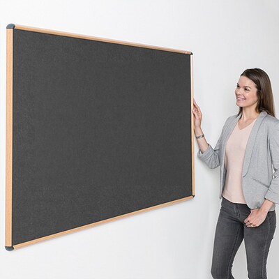 Shield Wood Effect Alu Frame Eco-Colour Noticeboard 1200 x 1800mm CHARCOAL