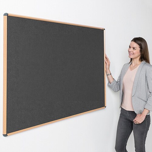 Shield Wood Effect Alu Frame Eco-Colour Noticeboard 1200 x 1800mm CHARCOAL