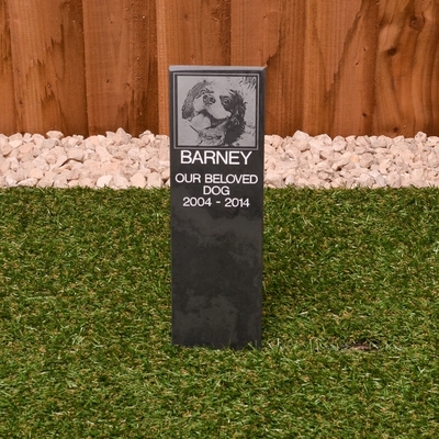 Large Slate Memorial Stake with your pet’s photograph - 46 x 10cm