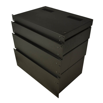 2U Empty Rack Case - Black Finish