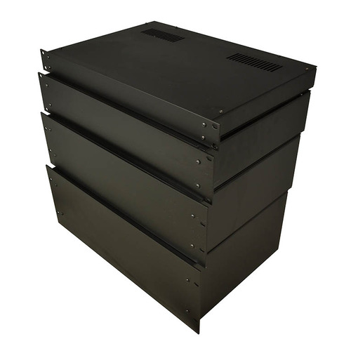 2U Empty Rack Case - Black Finish