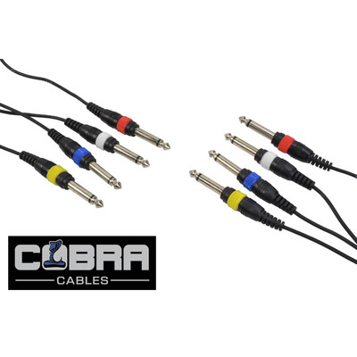 Cobra Jack To Jack Mono X 4 Patch Lead 3m