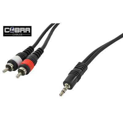 3.5mm Stereo Jack To 2 X Phono RCA Lead 3m