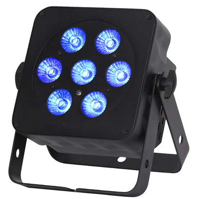 Slimline RGBW LED Parcan 7x 5 Watt Black Housing