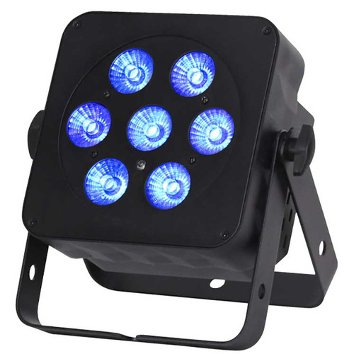 Slimline RGBW LED Parcan 7x 5 Watt Black Housing