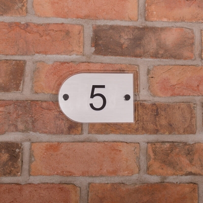 Metallic Acrylic Number Sign - 1 digit silver coloured