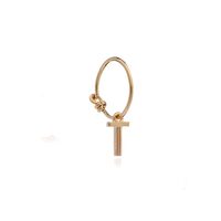 Image of This is Me Gold Mini Hoop Earring - Letter T