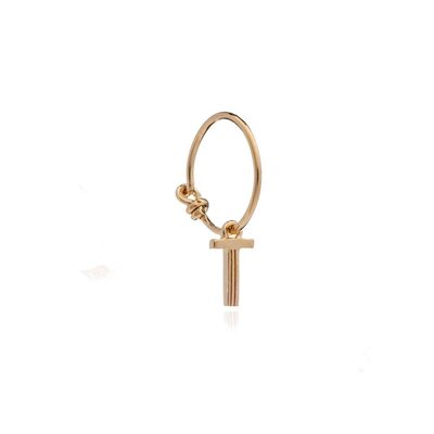 This is Me Gold Mini Hoop Earring - Letter T