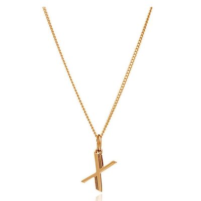 This Is Me 'X' Alphabet Necklace - Gold