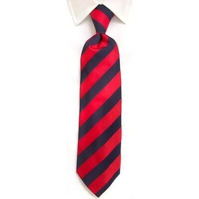 Handmade Navy & Red Regimental Stripe Silk Tie - 1+