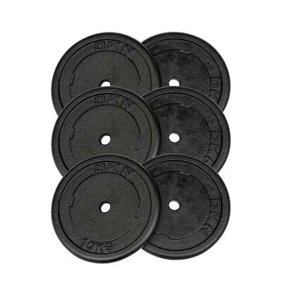 DKN 6 x 10kg Cast Iron Standard Weight Plates