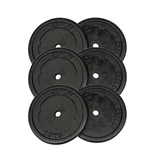 DKN 6 x 10kg Cast Iron Standard Weight Plates